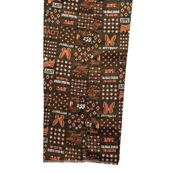 Mens 36 Gurkha Pants Green Orange Graphic Print Flat Front Straight Fit Trousers - Picture 8 of 8